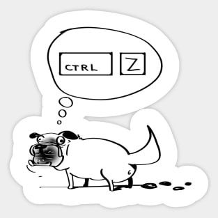 Ctrl-Z-Pug Sticker